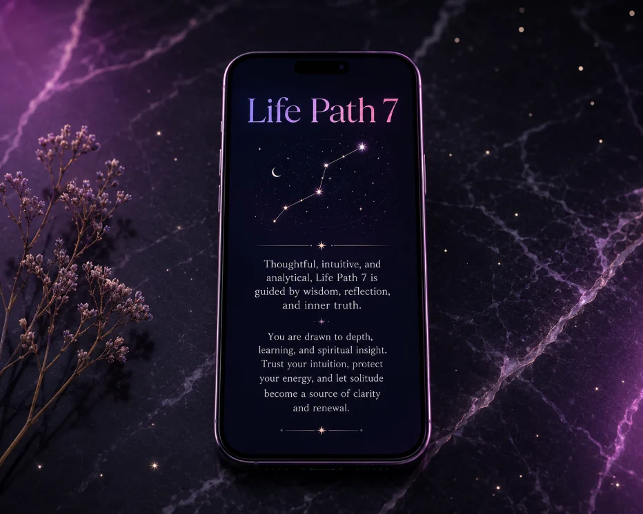 A Life Path 7 reading on a phone